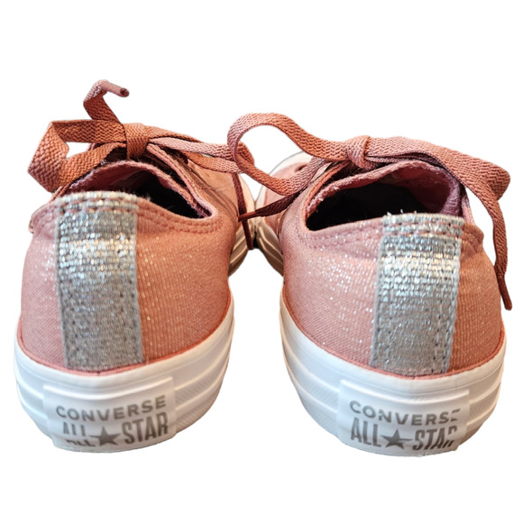 Converse Chuck Taylor All Star Ox Rust Pink Sparkles Junior Size 4 - Picture 4 of 10
